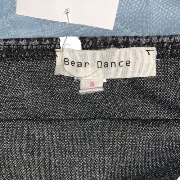 Houndstooth Cropped Tank Top With Spaghetti Straps  Small  Bear Dance  Cotton Bl - Picture 2 of 5